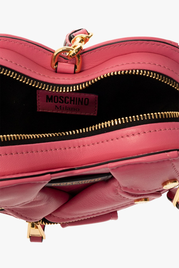 MOSCHINO Destroyed Chain buckle-embellished quilted leather